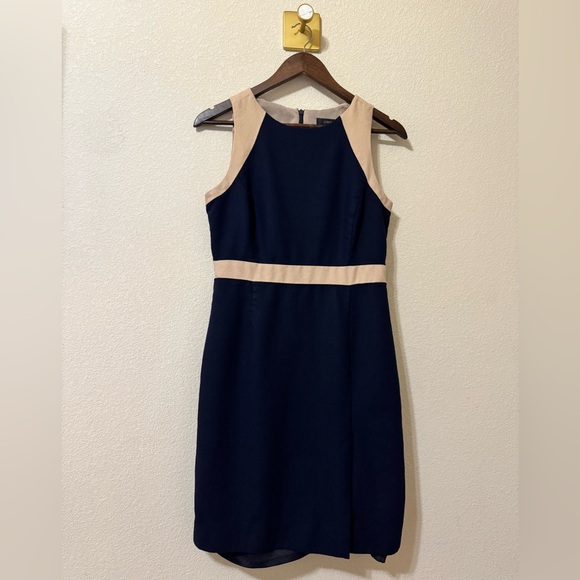 J. Crew Dresses & Skirts - J. Crew Navy and Beige Contrast Midi Dress
